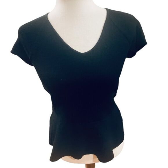 INC Black V-Neck Shapely Sweater - Picture 1 of 8